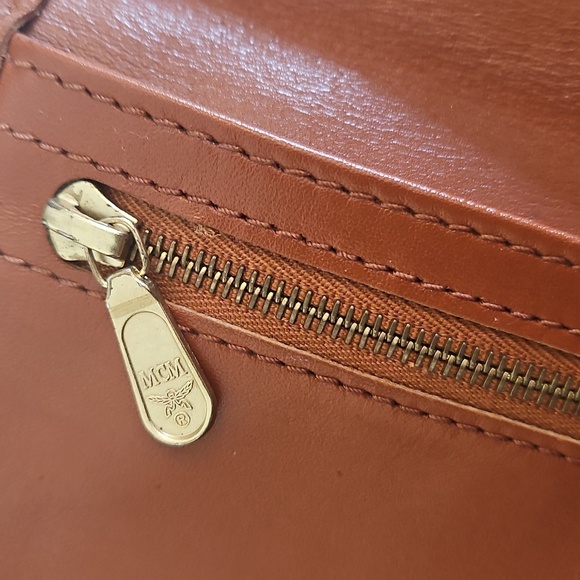 MCM Cognac Leather Wallet with Gold Accents - Picture 8 of 16